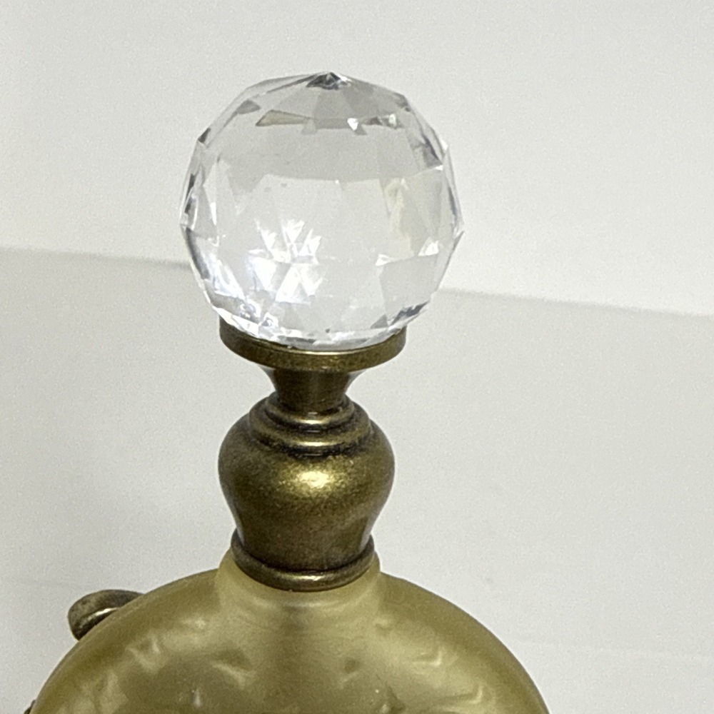 Vintage Dragonfly Perfume Bottle 4"  Rhinestone Enamel Crystal Stopper #1621 - Picture 9 of 11